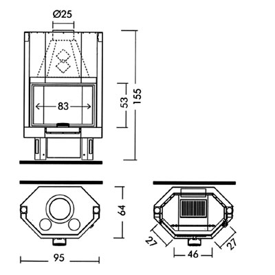 Каминная топка TEKNO 3N, Edilkamin (Италия)