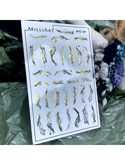 Слайдер-дизайн MilliArt Nails Металл MTL-011 gold