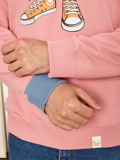 МУЖСКОЙ СВИТШОТ РОЗОВЫЙ "ЦВЕТОЧНЫЕ КЕДЫ"