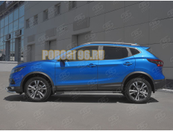 Пороги алюминиевые "Элеганс" РусСталь для Nissan Qashqai 2019-