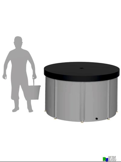 Складная емкость для воды EKUD на 2000 литров (h=100см) с крышкой