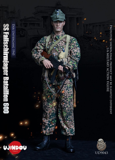 Немецкий десантник - Коллекционная ФИГУРА 1/6 WWII Fallschirmjager Bataillon 600 DER UNTERGANG 1945 (UD9043) - UJINDOU
