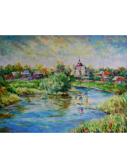 Пейзаж Монастырский пруд Круглова Ирина