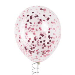 Шары с конфетти розовое золото металлик (квадраты)