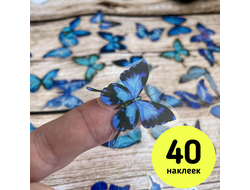 Наклейки. Бабочки. Синие (40 шт.)
