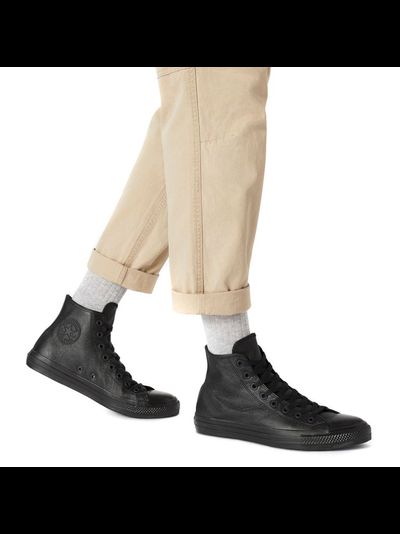 Кеды Converse All Star черные монохромные высокие кожаные