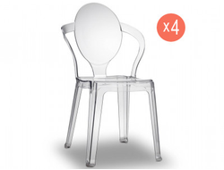 Комплект прозрачных стульев Spoon Set 4