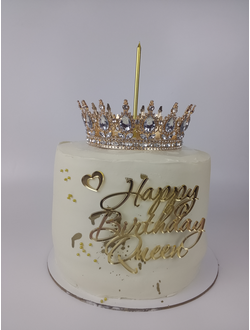 Торт с короной и блестками