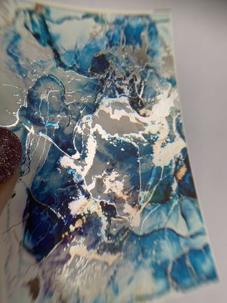Слайдеры фольгированная акварель Alcohol Ink NF-015 SILVER