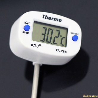 Кухонный термометр со щупом TA-288 (поворотный жк-дисплей)