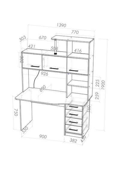 СК-16 рабочий стол с надстройкой Крафт светлый