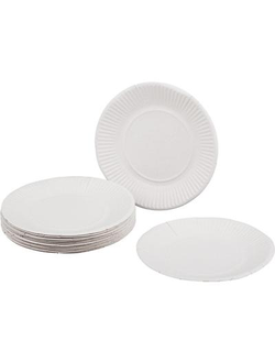 Тарелка одноразовая Мистерия бумажная белая 170 мм 100 штук в упаковке