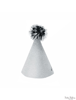 Колпаки с глиттером Серебряные