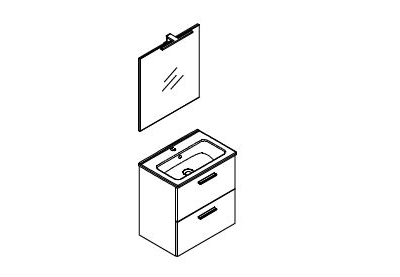 Комплект мебели Vitra Mia, 60 см, с ящиками, 75021