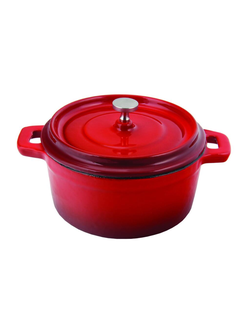 Кастрюля для подачи 12 см с крышкой, эмаль чугун