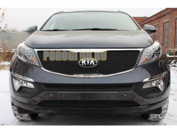 Защита радиатора KIA Sportage 2014-2016 black верх