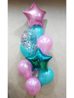 Набор шаров с гелием "Изумрудно розовый"