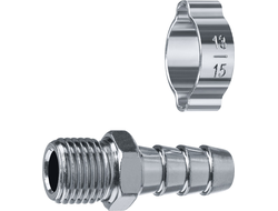 ЗУБР штуцер ?елочка?, 10 мм - 1/4?M, переходник с обжимным хомутом, Профессионал (64924-1/4-10)