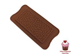 Форма силиконовая для шоколада Плитка Сердечки