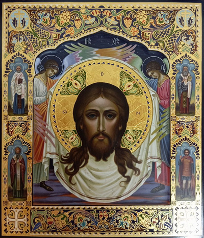 Спас Нерукотворный (Спаситель на убрусе). Рукописная икона.