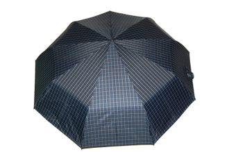 Зонт семейный в клетку складной автоматический Laska, большой купол (125см) + ПОДАРОК  (Синий, 2 вида)