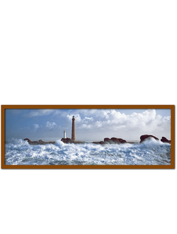 Постер Маяк Виргинского острова "Le phare de l'ile Vierge" Филиппа Плиссона Art Boat/OE 339.01.026M 33x95см в коричневой рамке