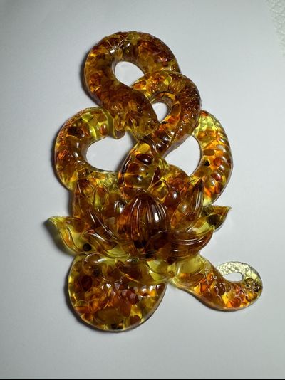 Магнит змея на лотосе большой