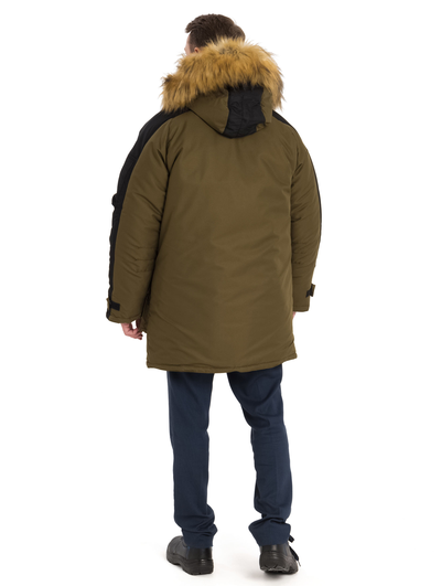 Куртка ПРЕМЬЕР-ЗИМА  цв. оливковый/чёрный