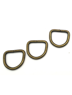 Полукольцо для сумок, 16*14 мм, толщина 2,5 мм цвет бронза
