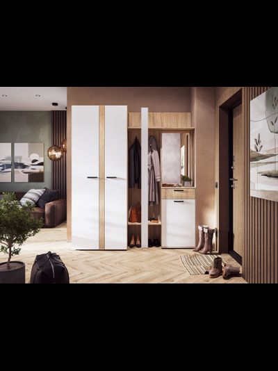 Санса ШК-02 Шкаф 2-х створчатый Сонома/Белый