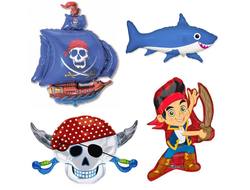 шар с гелием 32"/64 см серия пираты (на выбор)