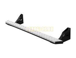 Силовые пороги на Mitsubishi L200 IV 2006-2015, крепление к раме, накладка из алюминия, возможность подъёма автомобиля домкратом (05.330.01)