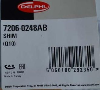 DELPHI 7206-0248AB Шайба регулировочная (комплект 10 шт.)