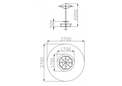 1436 Столик с навесом «Грибок»