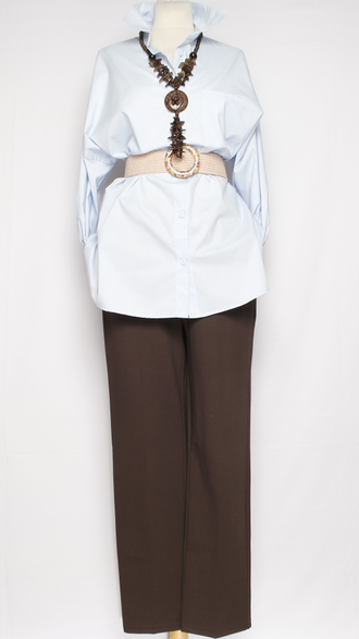 РУБАШКА "КЛАССИКА Карман" голубая  р.50,52,54,56,58,60