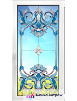 Витражная пленка, витражная пленка самоклеющаяся, пленочный витраж с классическим рисунком