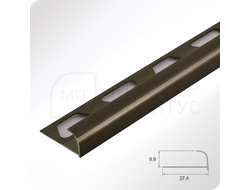окантовочный профиль для плитки ПО 10 Бронза глянец
