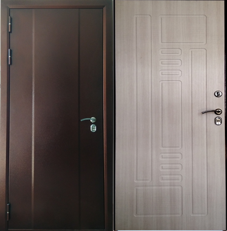 Уличная Термодверь Легенда V2 металл/МДФ Дуб молочный