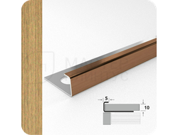 Профиль окантовочный для плитки Лука К 10НСБ(304).2700.042 Брашинг бронза