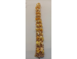 Браслет из Чешского бисера  с янтарем