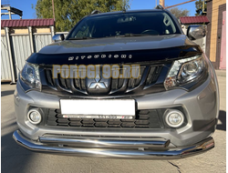 Защита переднего бампера двойная d76/53 для Mitsubishi L200 (2015-2019)