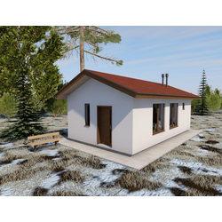 Одноэтажная баня с комнатой отдыха 38м² (S99)