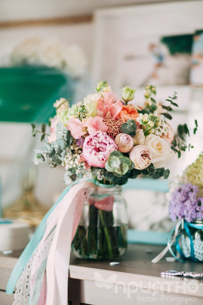 Букет невесты & Бутоньерка № 1338