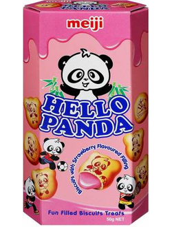 Печенье Meiji Hello Panda с клубничной начинкой 45 гр (10 шт)*8