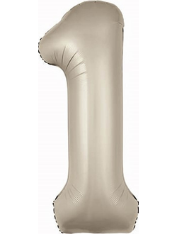 Шар цифра 1 кремовая