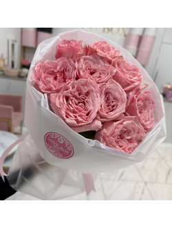БУКЕТ ИЗ 9 ПИОНОВИДНЫХ РОЗ PINK OHARA