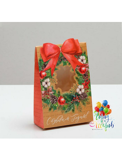 Коробка складная «С Новым годом», 15 ? 7 ? 22 см.