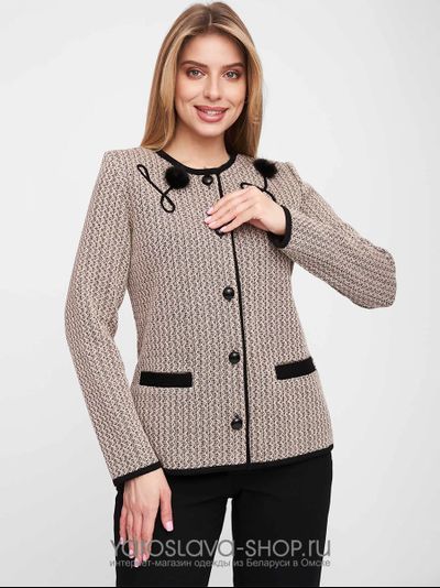 Жакет полуприлегающего силуэта в бежевом цвете