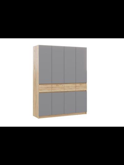 Бостон Лайт Шкаф ШК-004 (4-ств.) Дуб Крафт золотой / Серый шифер