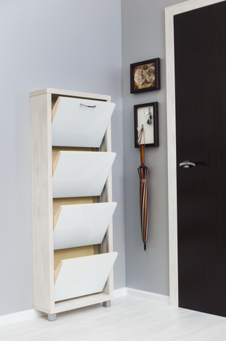 Обувница Айрон-4 (фасад стекло Белое)